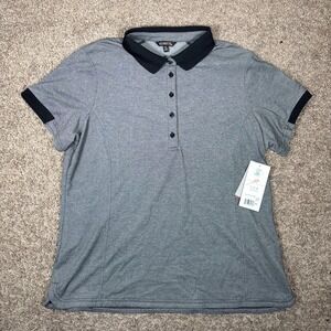 Kerrits Women's Black Heathered Pivot Polo Shirt XL Short Sleeve Golf Equestrian